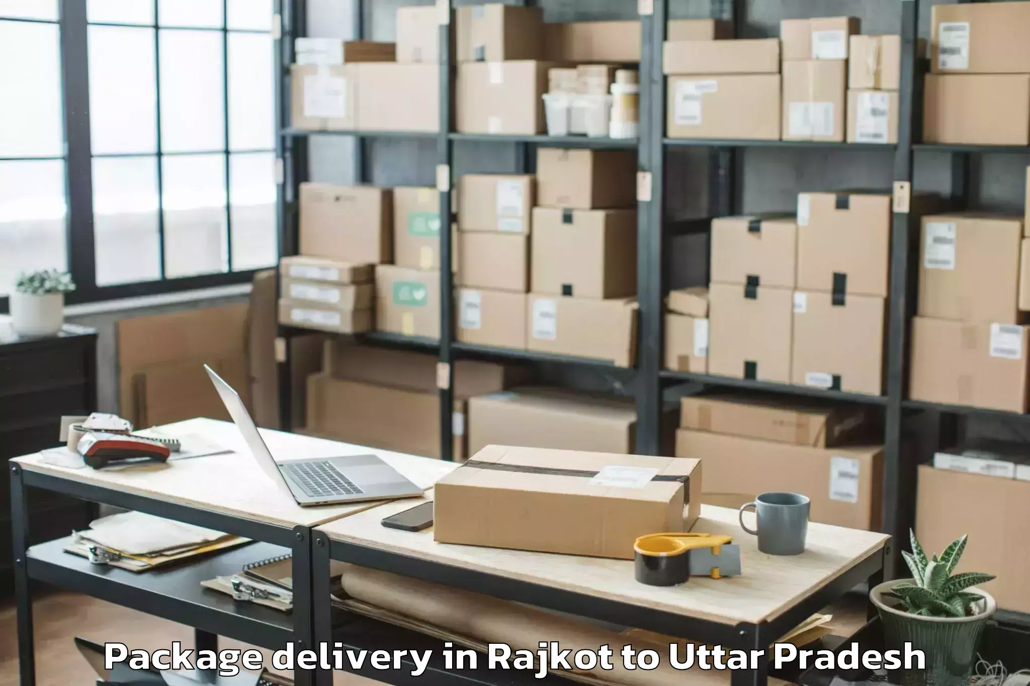 Top Rajkot to Fatehganj West Package Delivery Available